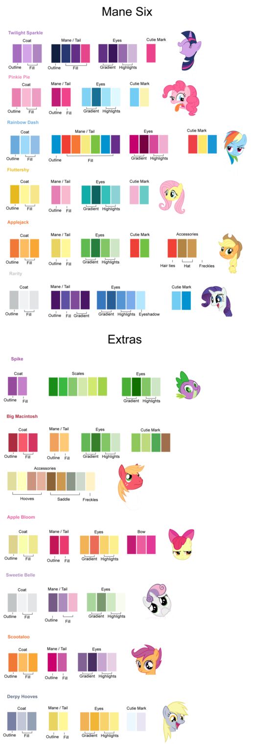 My Little Pony Friendship is Magic color guide by AtomicLance on deviantART