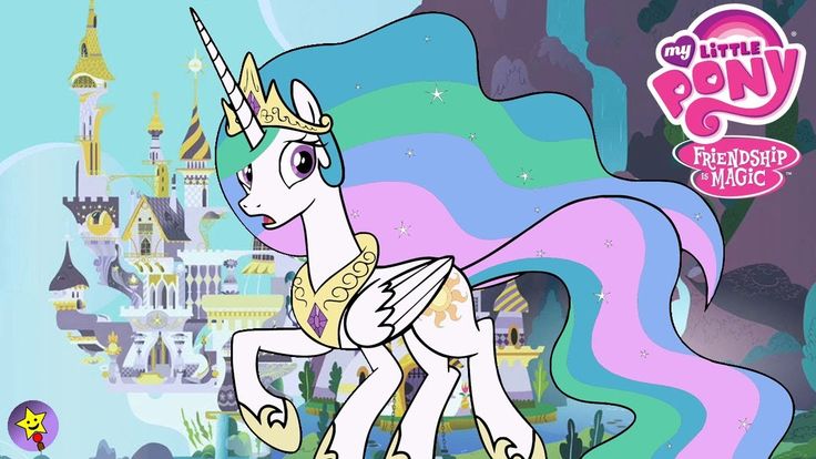 My Little Pony Princess Celestia digital coloring book page video Princess Celes