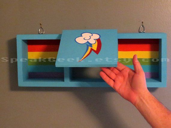 My Little Pony Rainbow Dash Shadow Box Shelf Home Decor Cubbie Shelf Han