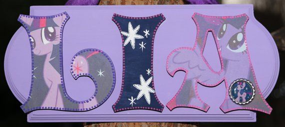 My Little Pony Twilight Sparkle Plaque Customize Name Colors and Characters