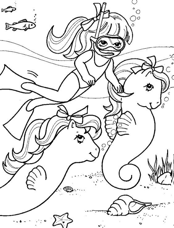My Little Pony coloring page Megan and sea ponies