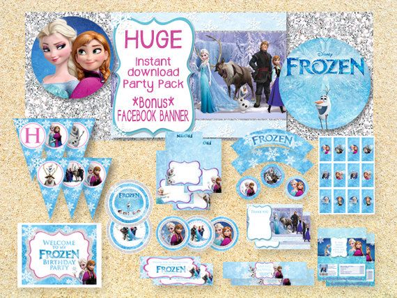 ON SALELimited TimeFrozen Printable Party Pack by MadPhotoge 15.00