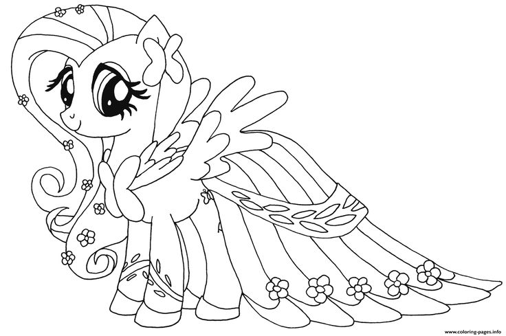 Print fluttershy my little pony coloring pages