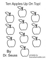 Ten apples up on top dr seuss coloring page
