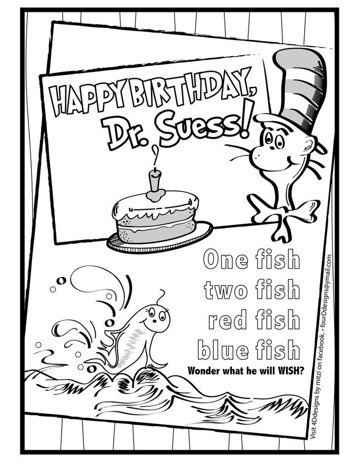 happy birthday dr seuss coloring pages printable Enjoy Coloring