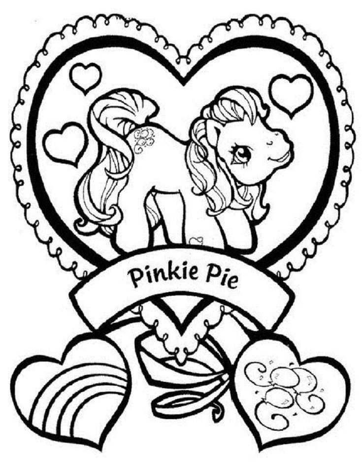 my little pony pinkie pie and heart coloring pages