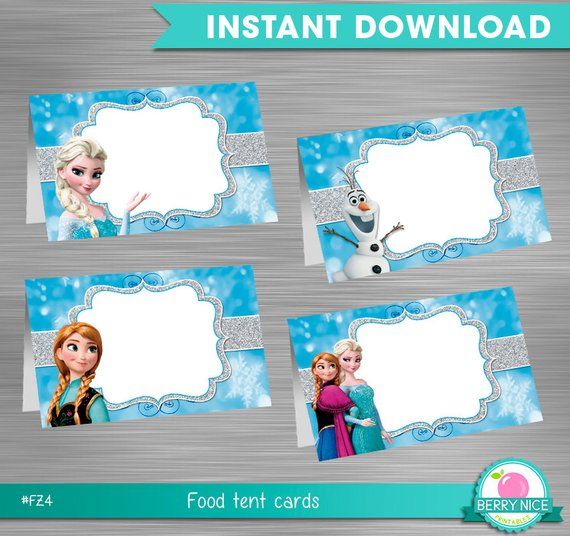 1552501452 334 INSTANT DOWNLOAD Frozen Food Tent Label Frozen Party Package Frozen Printable