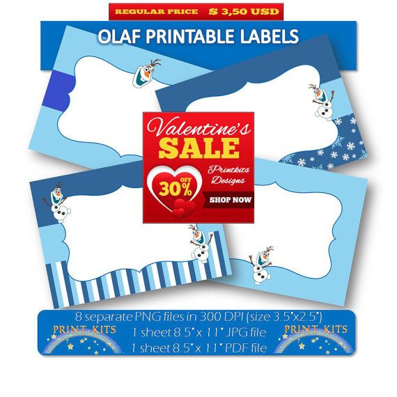 30 OFF SALE Instant Download Olaf Frozen by PrintkitsDesigns