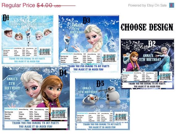 30 off sale Digital frozen Printable Birthday party hershey can bar wrapper