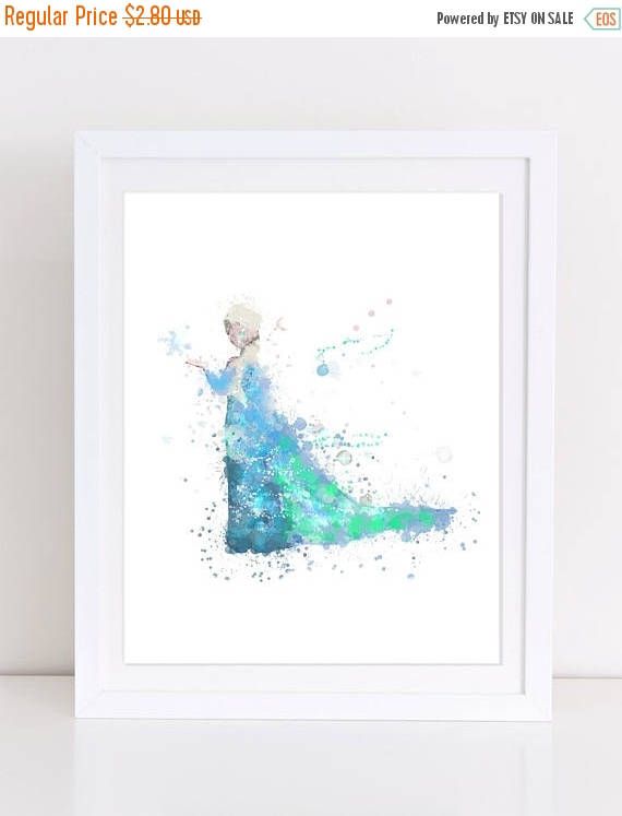 70OFF Frozen Elsa Watercolor Poster Frozen Printable Disney