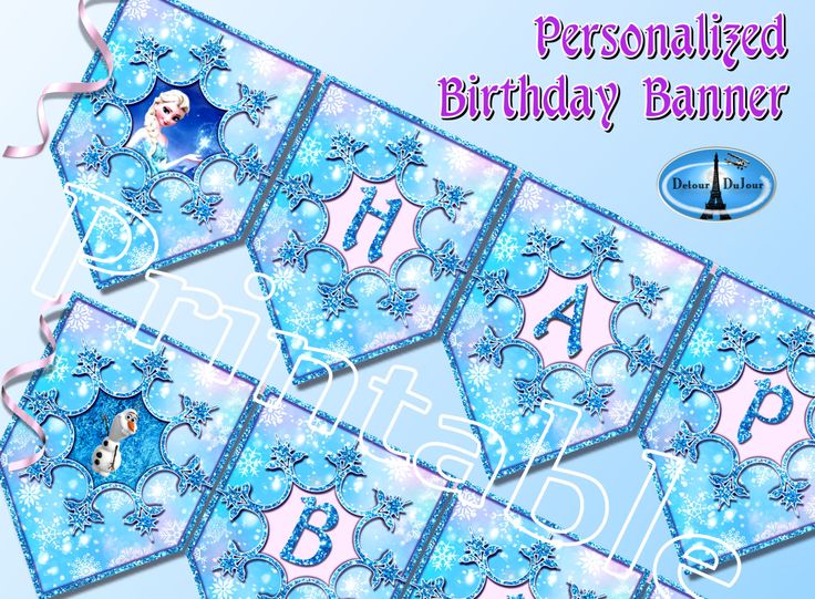 Banner Frozen Party Decorations Frozen Printable Personalized Frozen Birthda