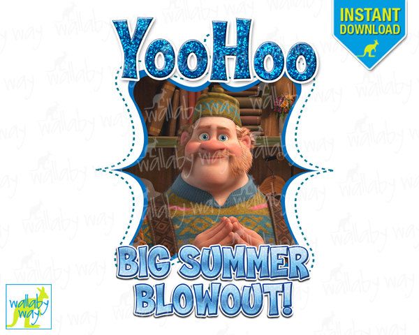 Big Summer Blowout Oaken Frozen Printable Iron On Transfer or Use as Clip Art