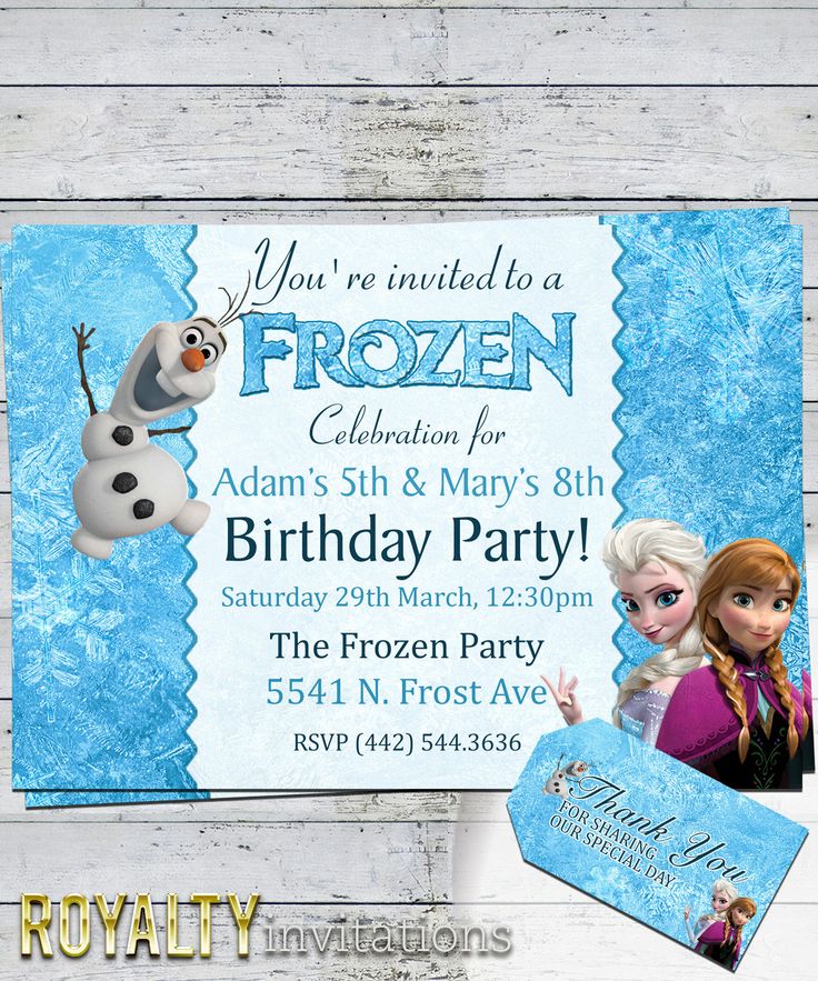 Boy And Girl Disney Frozen Birthday Party by RoyaltyInvitations 6.25