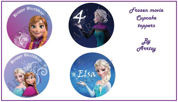 DIY Frozen Printable Cupcake toppers by ARRTZY on Etsy 4.00