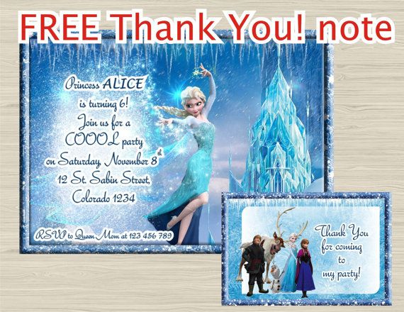 Disney FROZEN invitation Frozen birthday Invitation by UNIQcards 7.90