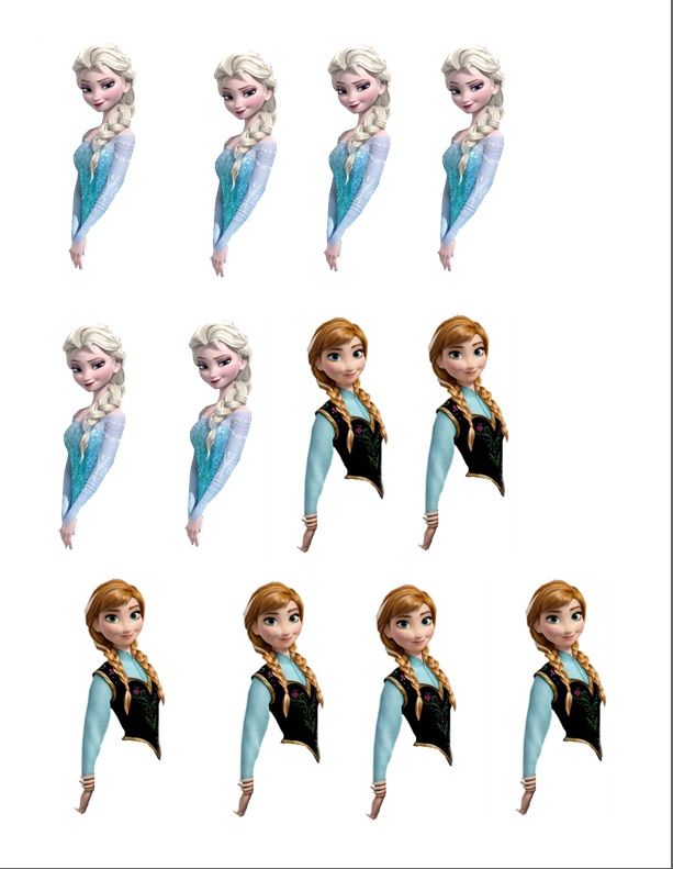 Disney Frozen Elsa and Anna cupcake toppers PRINTABLE DIY Frozen party 3.49