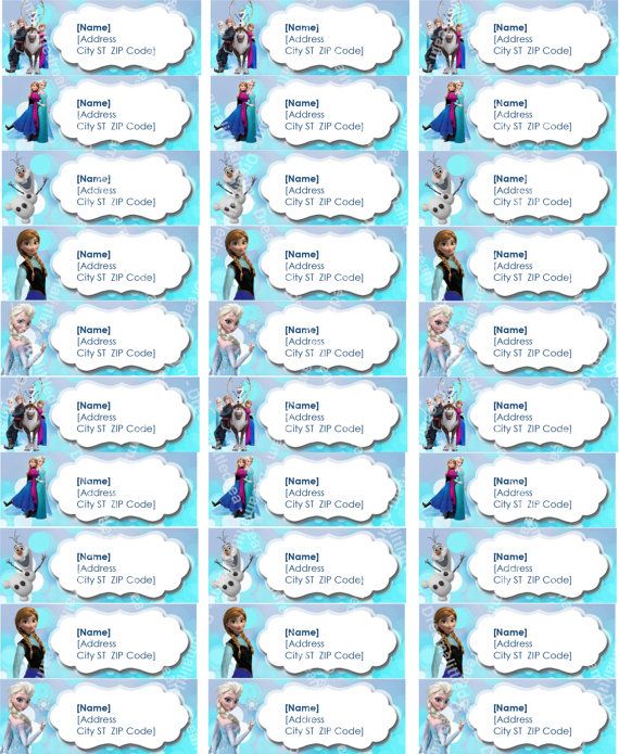 Disney Frozen Printable Address Label by DreamalittleCraft on Etsy