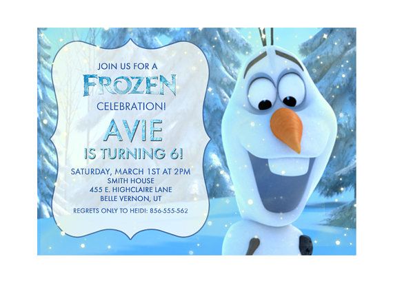 Disney Frozen Printable Birthday Party Invitation Olaf