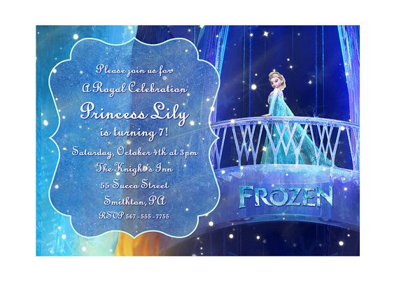 Disney Frozen Printable Birthday Party Invitation Princess Elsa on Etsy 7.00