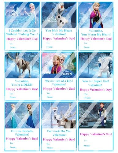 Disney Frozen Printable Digital Personalized Valentines Day Cards 4