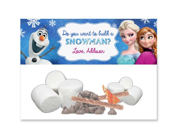 Disney Frozen Printable Goody Favor Bag Wrapper Customized Elsa Anna Olaf Do Y