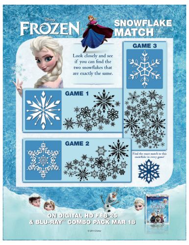 Disney Frozen Printable Matching Game