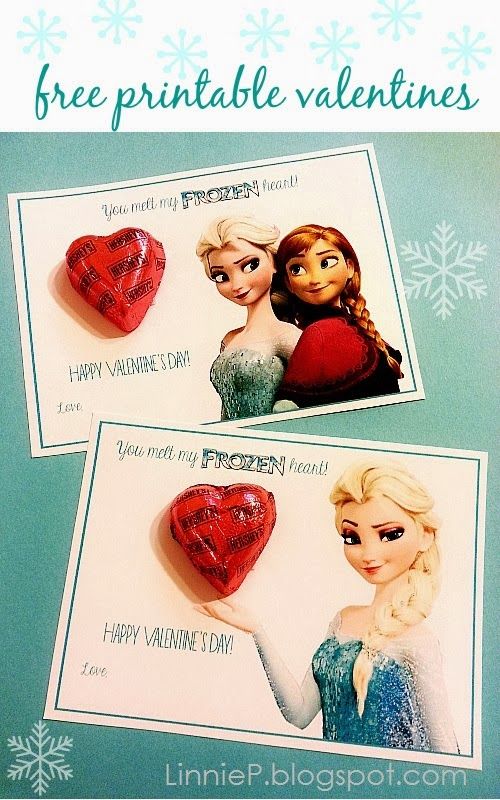 Disney39s Frozen Free Printable Valentines Anna and Elsa