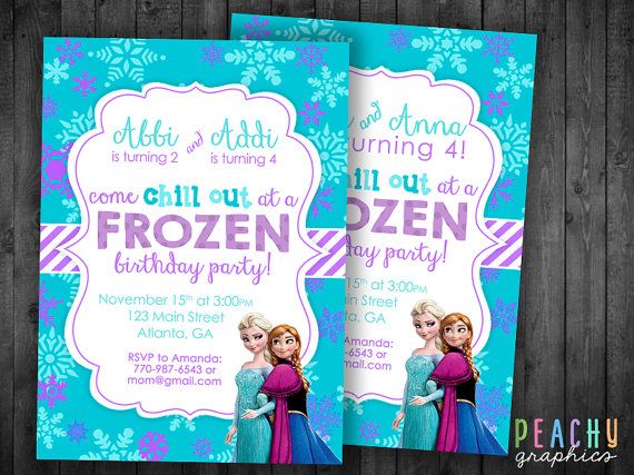 Double Frozen Printable Birthday Party by PeachyGraphics on Etsy
