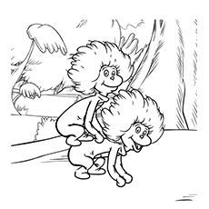 Dr Seuss Coloring Pages Thing One and Thing Two
