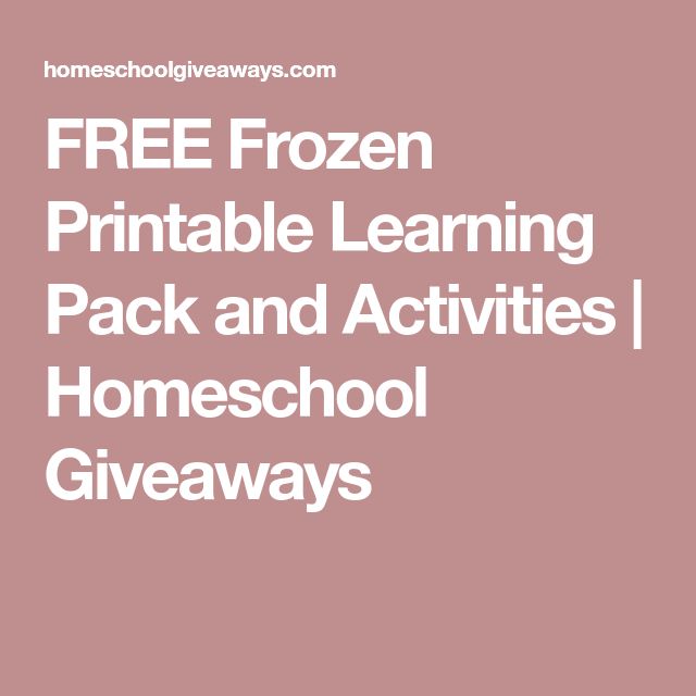 FREE Frozen Printable Learning Pack and Activities Homeschool Giveaways