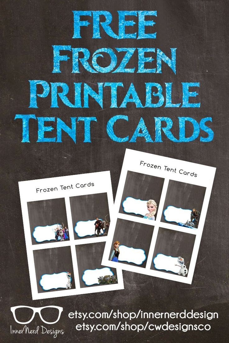 FREE Frozen Printable Tent Cards olaf elsa frozen birthday party innerdesign