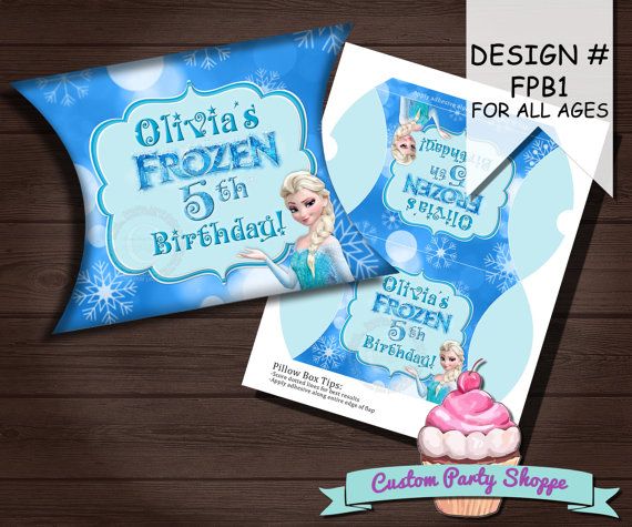 FROZEN BIRTHDAY PARTY Pillow Box Favor by CustomPartyShoppe 6.00