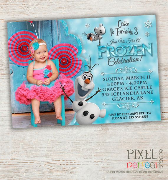 FROZEN PRINTABLE INVITATION Custom Frozen by PixelPerfectShoppe 10.00