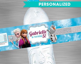 FROZEN Water Bottle Label Frozen Party Package Frozen Printable Label Frozen