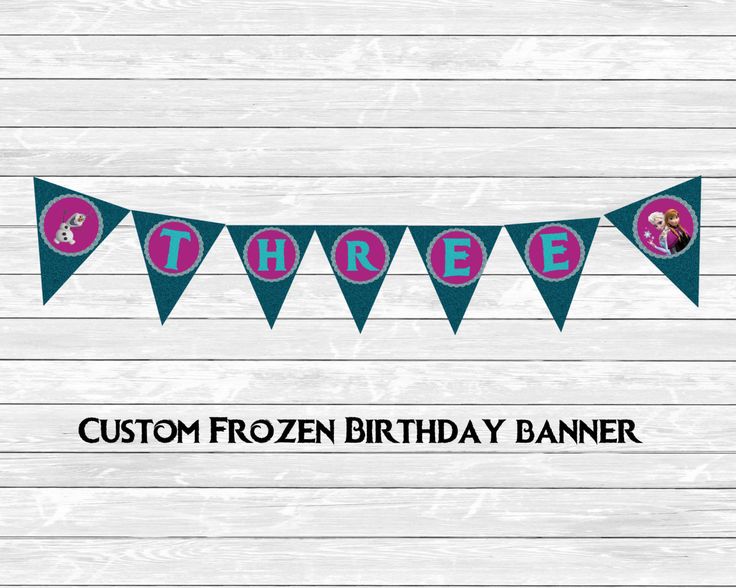 FROZEN printable birthday pendant banner custom age Anna Olaf Elsa party ad