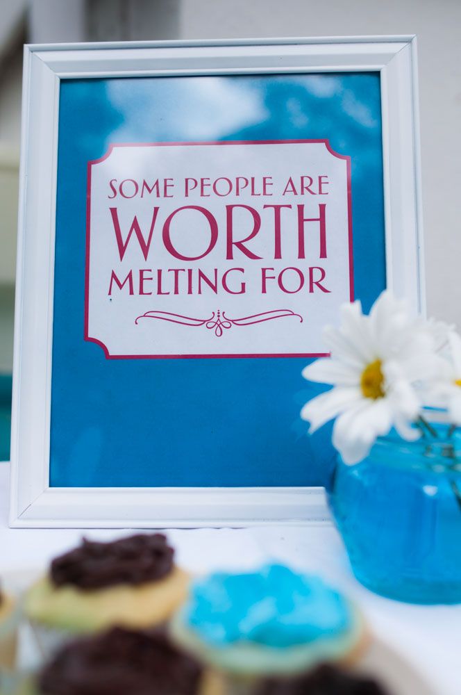 Framed cute sayings from the Frozen movie. Frames from the dollar store spray