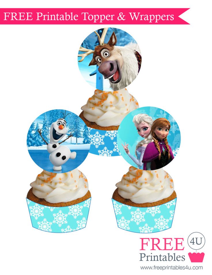 Free Frozen Cupcake toppers and wrappers frozen party free printable print