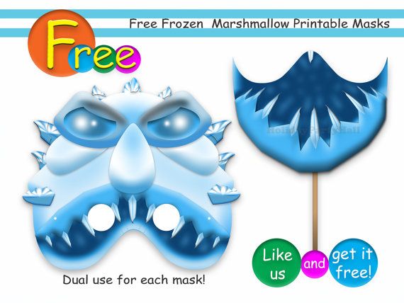 Free Frozen Marshmallow Printable Masksparty от HolidayPartyHall 4.50