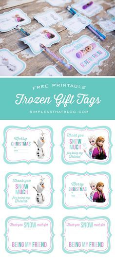 Free Printable Disney Frozen Gift Tags simple as that