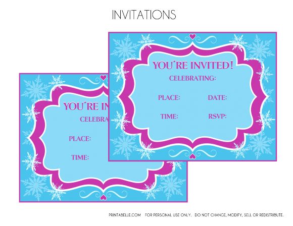 Free Printable Frozen Invitations CatchMyParty.com