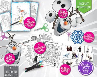 Frozen Activities Printable Games Coloring Pages Olaf Costume Mask Build a