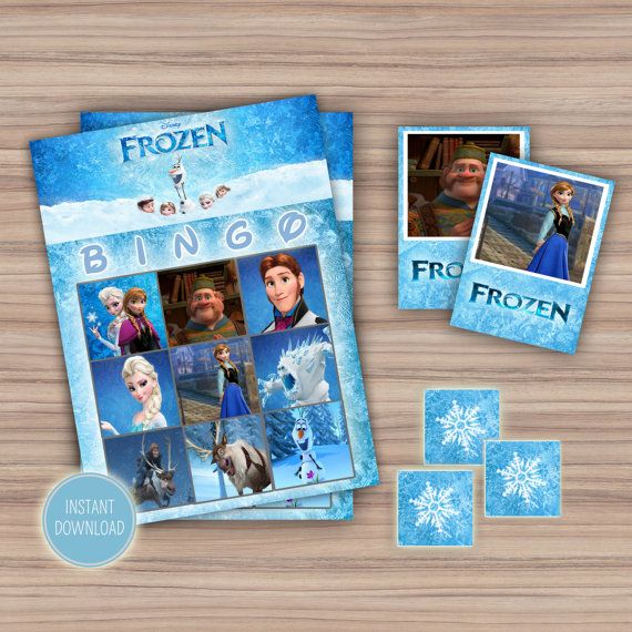 Frozen Bingo Game Frozen Birthday Frozen Party Favors Printable Instant