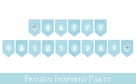Frozen Birthday Banner Frozen Banner PRINTABLE BIRTHDAY BANNER Frozen P