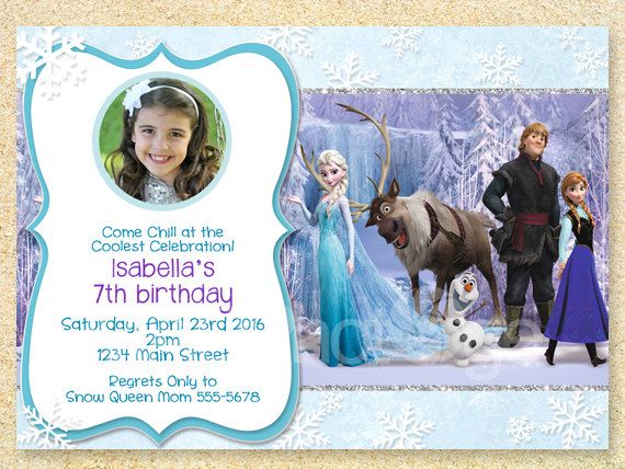 Frozen Birthday Invitation Frozen Movie Winter birthday invite Christmas Phot
