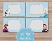 Frozen Birthday Themed Childrens Party Food Labels Organized Food Tents