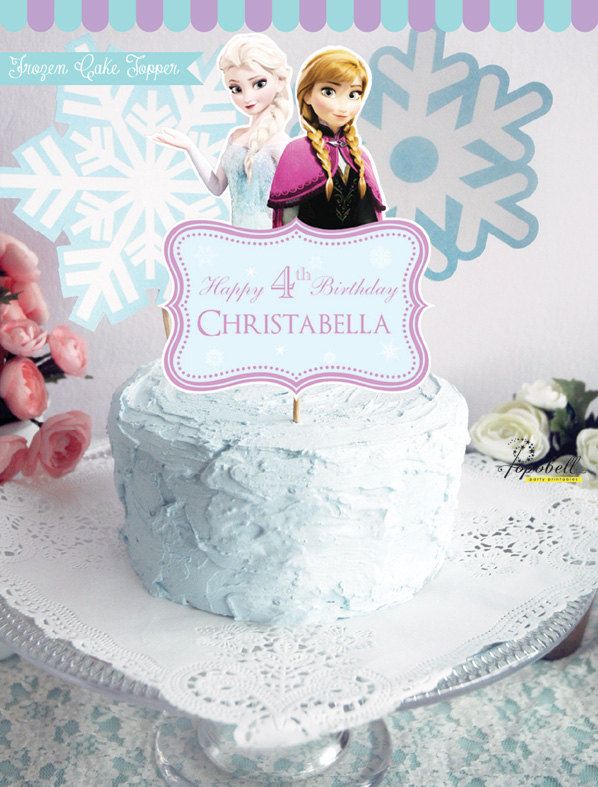 Frozen Cake Topper for Frozen Birthday Party. Personalized Frozen Cake…