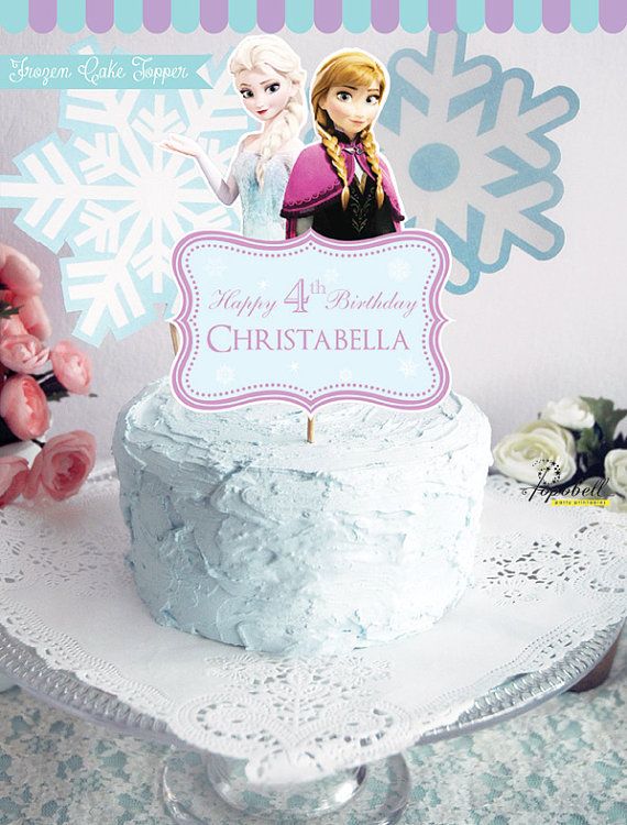 Frozen Cake Topper for Frozen Birthday Party. by Popobell on Etsy