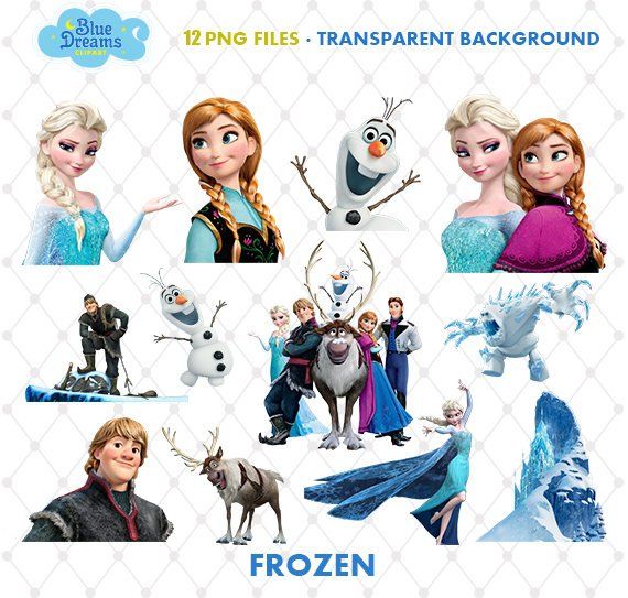 Frozen Clipart PNG Clip Art Files Frozen Printable Images Digital Download E