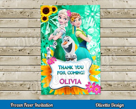 Frozen Fever Invitation for Birthday Party by OlivettaDesign