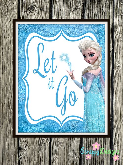 Frozen Inspired Karaoke Party Printables Let It Go 8 x 10 Poster